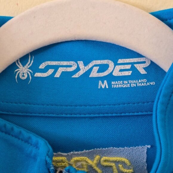 Spyder Linear Web TNeck 1/ Zip Logo Lightweight Running Outdoor Shirt Size M - Picture 7 of 9